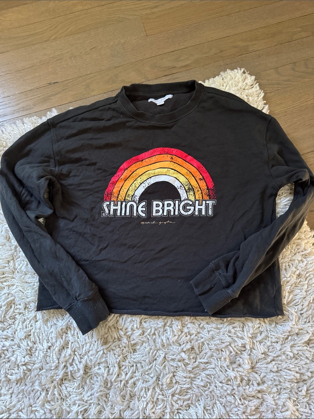 Spiritual Gangster Black Sweatshirt with Red Orange Yellow Rainbow Graphic